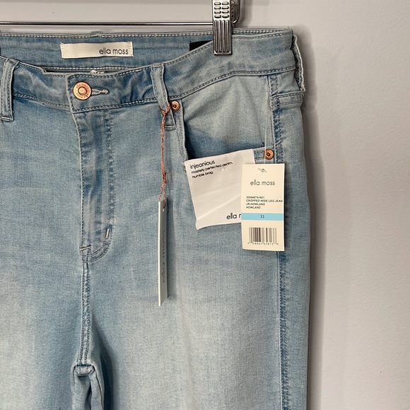 Ella Moss Cropped Wide Leg Jeans Light Wash - Picture 3 of 8